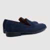 Men's Blue Suede Penny Loafers
